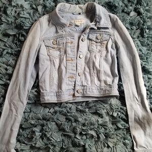 Abercrombie Cropped Destroyed Denim Jacket
